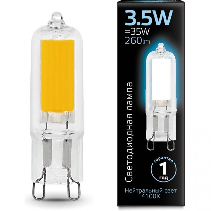 Лампа GAUSS BLACK LED G9 AC220-240V 3.5W 4100K GLASS 107809203