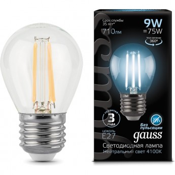 Лампа GAUSS LED BLACK FILAMENT GLOBE E27 9W 4100K Лампа GAUSS LED BLACK FILAMENT GLOBE E27 9W 4100K