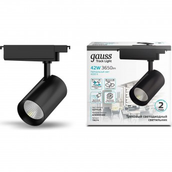 Светильник трековый GAUSS цилиндр 3650lm 180-240V 90*240мм черный угол 24º LED 1/20